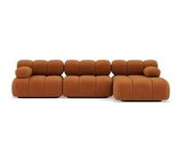 Ruby - canapé modulable d'angle droit 4 places en velours texturé - Terracotta Terracotta G