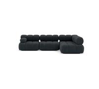 Lisa Design - Ruby - canapé modulable d'angle Droit 5 Places en Velours texturé, Noir