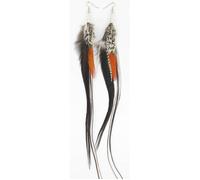 Ruby Feathers - Flaunt : Boucles d'oreille plume 20 cm vif