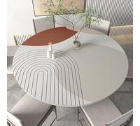 Ruby Lil PU Cuir Grand Coussin De Table Ronde, Tapis De Protection De Table Imperméable Facile À Nettoyer pour La Décoration De Table Basse À Manger À Domicile,D,130cm(51in)