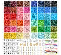 Ruby Lot de 16 000 perles pour bracelets 3 mm pour faire des bijoux cadeaux à Noël, fêtes, récompenses, etc.