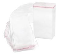 RUBY Lot de 200 sachets transparents en cellophane plastique avec fermeture adhésive 10 x 16 cm