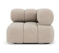 Ruby - module d'assise d'angle droit en velours texturé - Beige Beige G