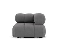 Ruby - module d'assise d'angle droit en velours texturé - Gris