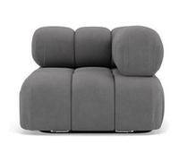 Lisa Design - Ruby - Module d'assise d'angle Droit en Velours texturé, Gris