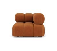 Ruby - module d'assise d'angle droit en velours texturé - Terracotta