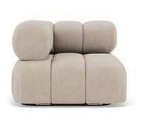Lisa Design - Ruby - Module d'assise d'angle Gauche en Velours texturé, Beige