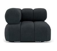 Ruby - module d'assise d'angle gauche en velours texturé - Noir Noir G