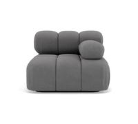 Ruby - module d'assise droit en velours texturé - Gris Gris G