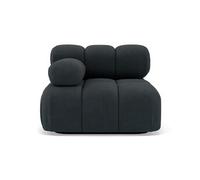 Lisa Design - Ruby - Module d'assise Gauche en Velours texturé, Noir