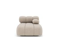 Lisa Design - Ruby - Module d'assise méridienne Droite en Velours texturé, Beige