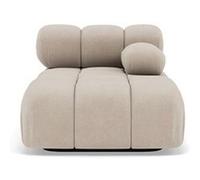 Ruby - module d'assise méridienne droite en velours texturé - Beige