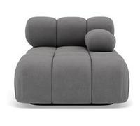 Ruby - module d'assise méridienne droite en velours texturé - Gris