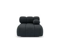 Ruby - module d'assise méridienne droite en velours texturé - Noir