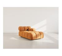 Ruby - module d'assise méridienne droite en velours texturé - Terracotta Terracotta G