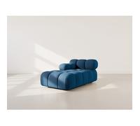 Ruby - module d'assise méridienne gauche en velours texturé - Bleu Bleu G