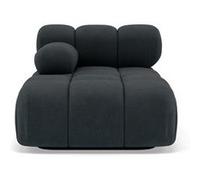 Ruby - module d'assise méridienne gauche en velours texturé - Noir Noir G