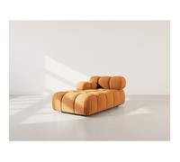 Ruby - module d'assise méridienne gauche en velours texturé - Terracotta