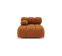 Ruby - module d'assise méridienne gauche en velours texturé - Terracotta