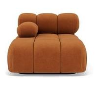 Ruby - module d'assise méridienne gauche en velours texturé - Terracotta