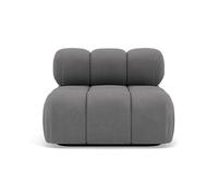 Ruby - module d'assise sans accoudoirs en velours texturé - Gris