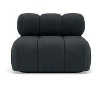 Lisa Design - Ruby - Module d'assise sans accoudoirs en Velours texturé, Noir