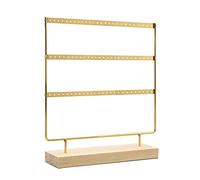 Ruby - Organisateur de bijoux, affichage de boucles d'oreilles en bois et métal à 72 trous, étui à bijoux vintage 29 x 27 cm, organisateur de bijoux, boucles d'oreilles de bijoutier