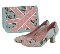 Ruby Shoo Paula Escarpins à talons moyens et sac Windsor assorti pour femme - Vert - Vert menthe, rose., 40 EU