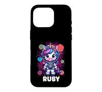 Ruby Unicorn Space Astronaute Coque pour iPhone 16 Pro