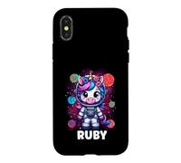 Ruby Unicorn Space Astronaute Coque pour iPhone X/XS