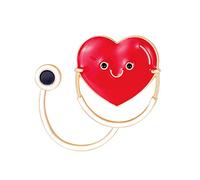 Ruby569y Pin's en émail mignon et créatif pour vestes, sacs à dos, vêtements, épingles médicales, stéthoscope, infirmière, pulsations cardiaques, unisexe, pour col de jeans, sac, etc.