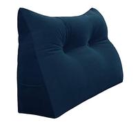 Rucener Coussin CompenséTriangulaires Coussin Dossier Canapé Oreiller de Lecture Gros Coussin de Canapé Coussin Tete de Lit A Une Variété D'utilisations Bleu Profond 80CM