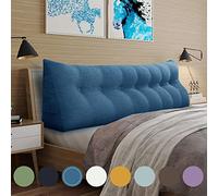 Rucener Coussin Dossier Les Gros Coussins Triangulaires Canapé Oreiller de Lecture Gros Coussin de Canapé Coussin Tete de Lit A Une Variété D'utilisations 200 CM Bleu