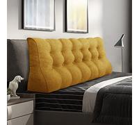Rucener Coussins Triangulaires Gros Coussin Dossier Canapé Oreiller de Lecture Les Gros Coussin de Canapé Coussin Tete de Lit A Une Variété D'utilisations Jaune 180 CM