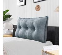 Rucener Oreiller Traversin Soutien Dorsal Gros Coussin Canapé Coussin Tête de Lit Dossier Traversin Gros Coussin Dossier Triangulaire Coussin de Coin Coussin de Lecture Gris 100 CM