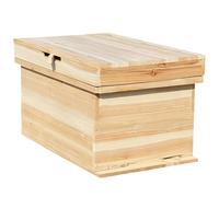 Ruche À Couvain Recouverte De Cire D'Abeille,Ruche Super Épaisse Recouverte De Cire Pour Apiculteurs Débutants Et Experts,WoodColor-18.11in*11.81in*10.23in