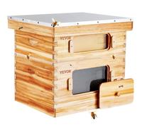 Ruche d'abeilles-VEVOR-20 cadres, bois cèdre enduit de cire d'abeille, 1 boîte profonde 1 moyenne-pour apiculteurs pro débutants