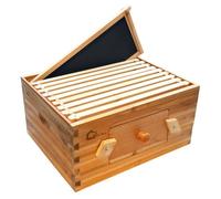 Ruche Langstroth 10 Cadres Professionnelle - Kit complet avec Cadres et Cires - Bois de Cèdre Massif & Fenêtre d'Observation