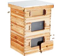 Ruche, ruche Zander pour 30 cadres, bois de cèdre enduit de cire d'abeille, 2 ruches profondes + 1 moyenne, kit de ruche Langstroth, fenêtres acryliques transparentes avec fondations
