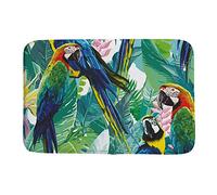 Ruchen Paillasson coloré en Polaire pour intérieur ou extérieur Motif perroquets Exotiques, Polaire Anti-Boulochage, 36 × 24 inch