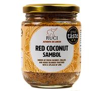 RUCI Sri Lankan Red Coconut Pol Sambol, un gagnant du grand goût, lambeaux de noix de coco avec oignons, cillies rouges séchés et citron vert 225 g