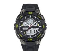 Ruckfield Montre Sport - Anadigital - Multifonction - Silicone Noir Jaune