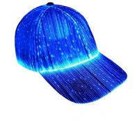 Ruconla Casquette à fibre optique LED avec 7 couleurs lumineuses EDC - Chargement USB - Casquette lumineuse même pour fête d'Halloween