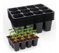 RUCUDIM Plateaux de démarrage de semis de 120 cellules réutilisables, mini propagateur, kit de culture de serre, bols de culture pour plantes, serre d'intérieur, bols de germination en plastique pour