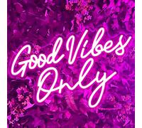 RuCvixkt Good Vibes Only Néon Signe, Good Vibes Néon Signe Pour La Décoration Murale, Belle Rose Néon Logo Pour La Décoration De Chambre De Fille, FêTe, Anniversaire, Mariage, Salon Centre Commercial