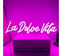 Rucvixkt La Dolce Vita Néon Signe DéCoration Murale PersonnaliséE Mariage Fête Cadeau D'Anniversaire Néon Logo, Belle Led Néon Décoration Intérieure Chambre De Fille