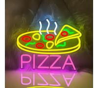 RuCvixkt Panneau Néon Pizza pour la Décoration Murale, Signal Lumière Néon LED pour le Restaurant, la Cuisine, la Maison, le Salon, la Décoration de Fête, Cadeau pour les Enfants, Noël, l'Anniversaire