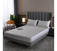 RUDDOG Drap-Housse en Soie de mûrier Naturel, Housse de Matelas, Taille Queen et King, Taille personnalisée, draps de literie de Luxe en Soie