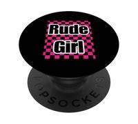 Rude Girl Checkerboard Ska Punk - Design rétro Street Style PopSockets PopGrip Adhésif
