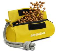 Rudelkönig Boudin Mordant Chien - Jouet Apport avec Friandises | Fermeture velcro et zip sécurisée - Compatible friandises sèches et humides - Corde de lancer incluse